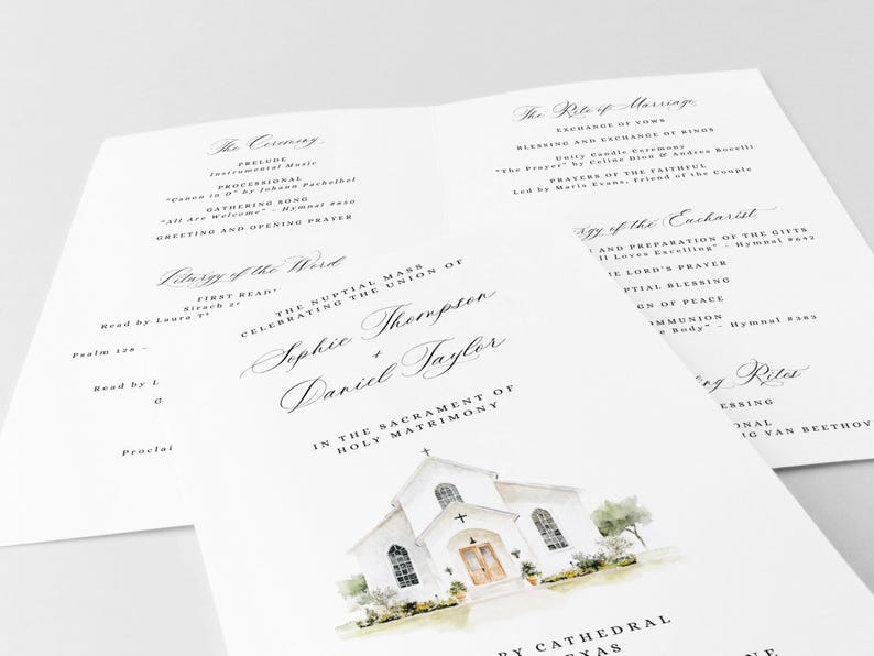 Catholic Wedding Program Template , Folded Catholic Mass Wedding ...