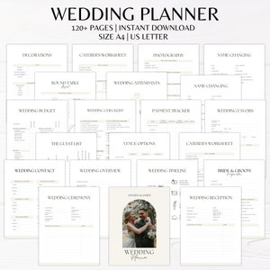 Printable Wedding Planner | Wedding Planner | Wedding Plan Bundle | Wedding Planning Checklist | Wedding Planning Book | Wedding Trackers