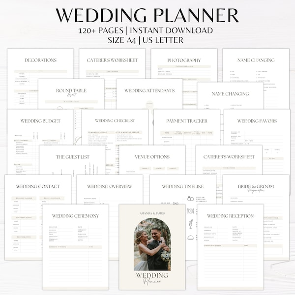 Printable Wedding Planner | Wedding Planner | Wedding Plan Bundle | Wedding Planning Checklist | Wedding Planning Book | Wedding Trackers