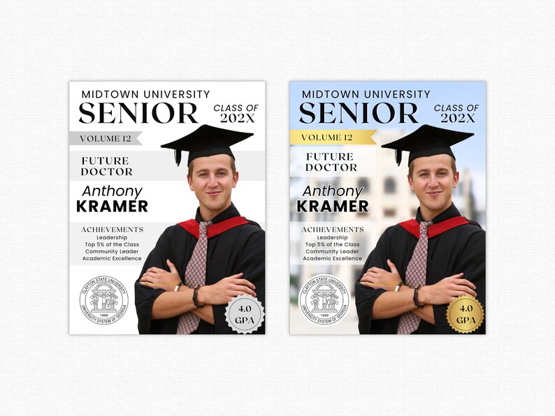 Graduation Magazine Template Graduation Template High School and Senior Graduation Magazine Template Graduation Template High School and Senior