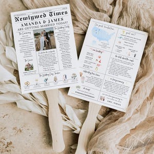 インフォグラフィック ウェディング プログラム ファン キット テンプレート、新聞ウェディング プログラム ファン、インフォグラフィック ウェディング プログラム、教会の結婚式プログラム