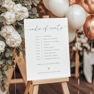wedding order of events sign
modern wedding day timeline
minimalist wedding timeline
wedding itinerary sign
order of the day sign
wedding reception timeline
editable wedding timeline	
custom wedding timeline sign	
printable wedding sign
wedding day schedule
modern wedding sign	
large wedding sign
bohemian wedding timeline
wedding program sign
ceremony timeline poster
wedding timeline sign
wedding reception