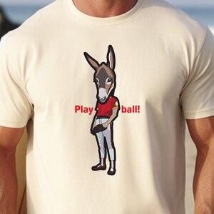 Mule Team Baseball Pitcher Tee: Stubborn Donkey Shirt