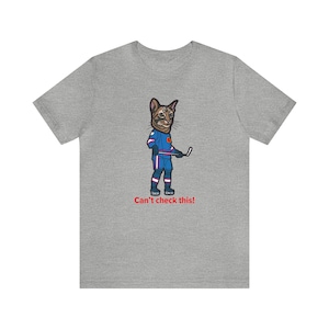 Hockey Cat Graphic Tee: Funny Kitten Sports Shirt