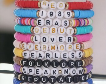 Ensemble de bracelets Taylor Swift - bracelets de l'amitié de la tournée des époques 1989 - cadeau Swifties pour fille - bracelets d'échange d'amitié album TS -