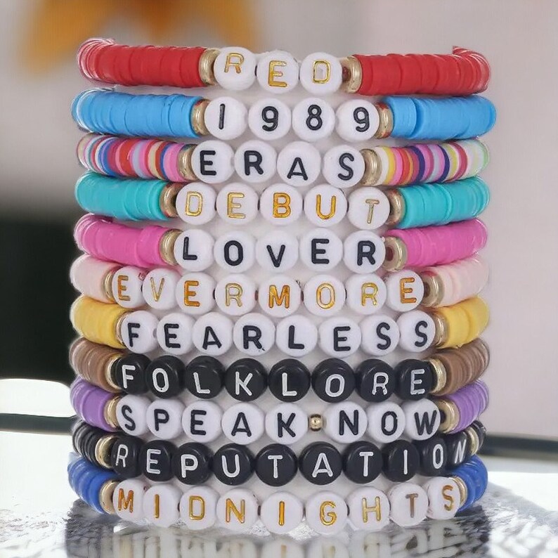 Taylor Swift Bracelets Set 1989 Eras Tour Friendship bracelets Swifties Gift For Daughter TS Album Friendship Exchange Bracelets zdjęcie 1