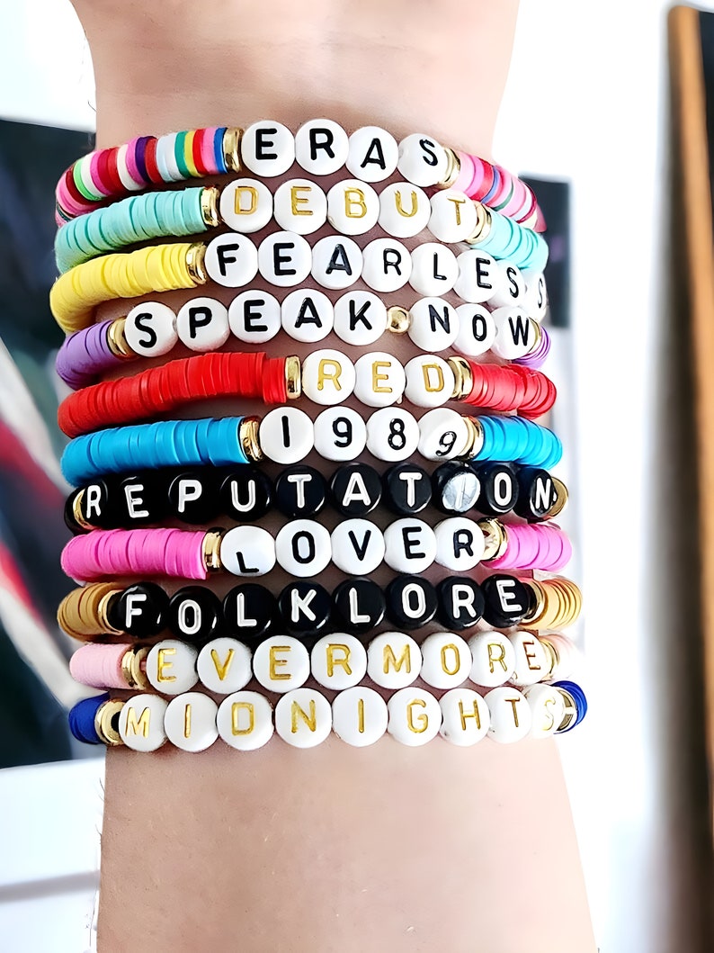 Taylor Swift Bracelets Set 1989 Eras Tour Friendship bracelets Swifties Gift For Daughter TS Album Friendship Exchange Bracelets zdjęcie 4