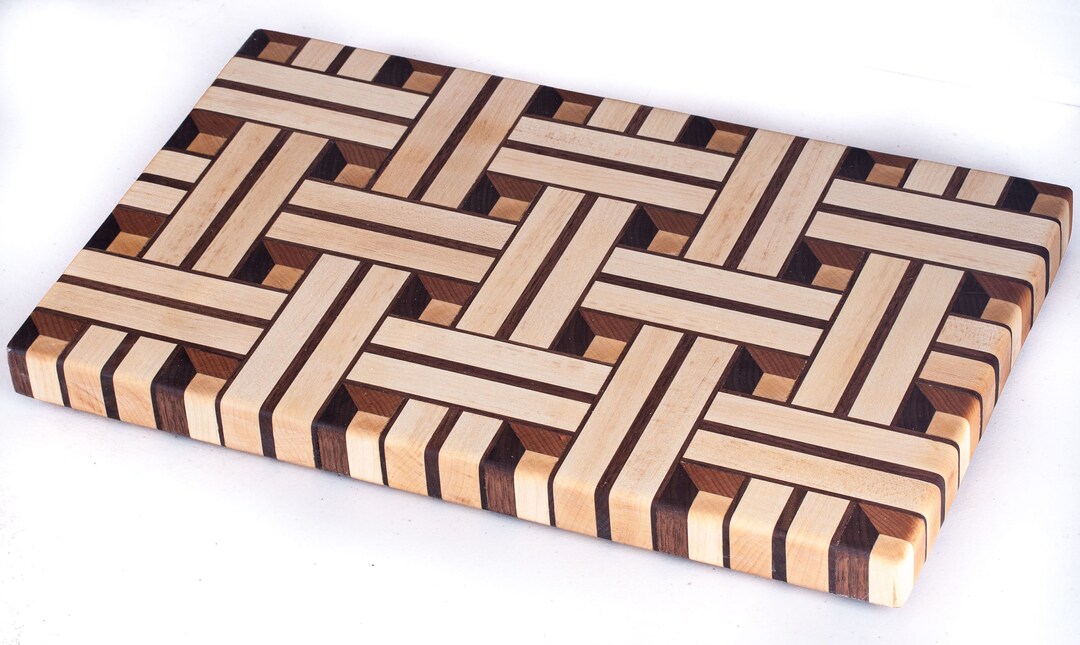 Basketweave 3D End Grain Cutting Board Etsy