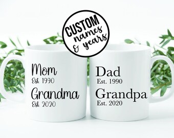 Mother's Day Gift, Grandma Mug, Custom Mug,Personalized Gift for New Grandma Grandpa, Promoted from Parents to Grandparents, Aunt, Uncle