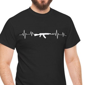 Camiseta AK Heartbeat Rifle Segunda Emenda 2A Camiseta Kalashnikov Heartbeat