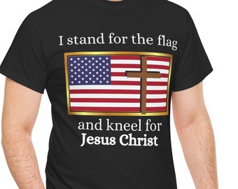 Christian American Flag Tshirt Flag and Cross Shirt for Christians Patriotic Jesus T-shirt