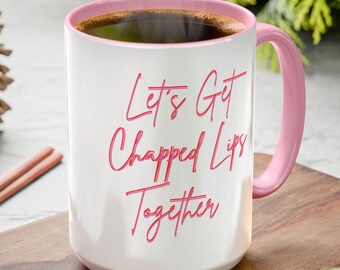 Pink and White Romantic Lovers Kissing Mug (11oz, 15oz) Variant 2