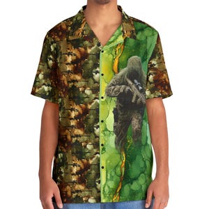 Hawaiian Shirt for Sniper Gamer, Marine Scout Sniper, Sniper Dad Gift, Sniper Lover Shirt, Men&#39;s Hawaiian Shirt, Sniper Shirt, Marine Sniper