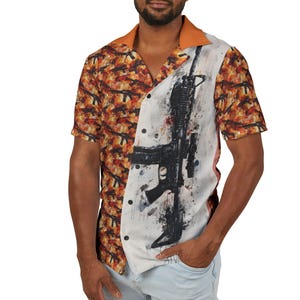 Hawaiian Shirt, Black Rifle Shirt for Shooters, 2A Shirt, AR Life, Shooter Dad, America&#39;s Rifle Shirt, Men&#39;s Shirt for Shooting Enthusiasts