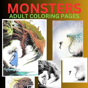 Monsters Adult Coloring Pages Printable Monsters Adult Colouring Pages