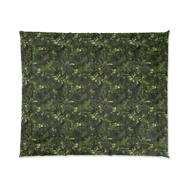 Leaf and Moss Comforter, Nature-inspired Bedding, Forest Floor Design ...