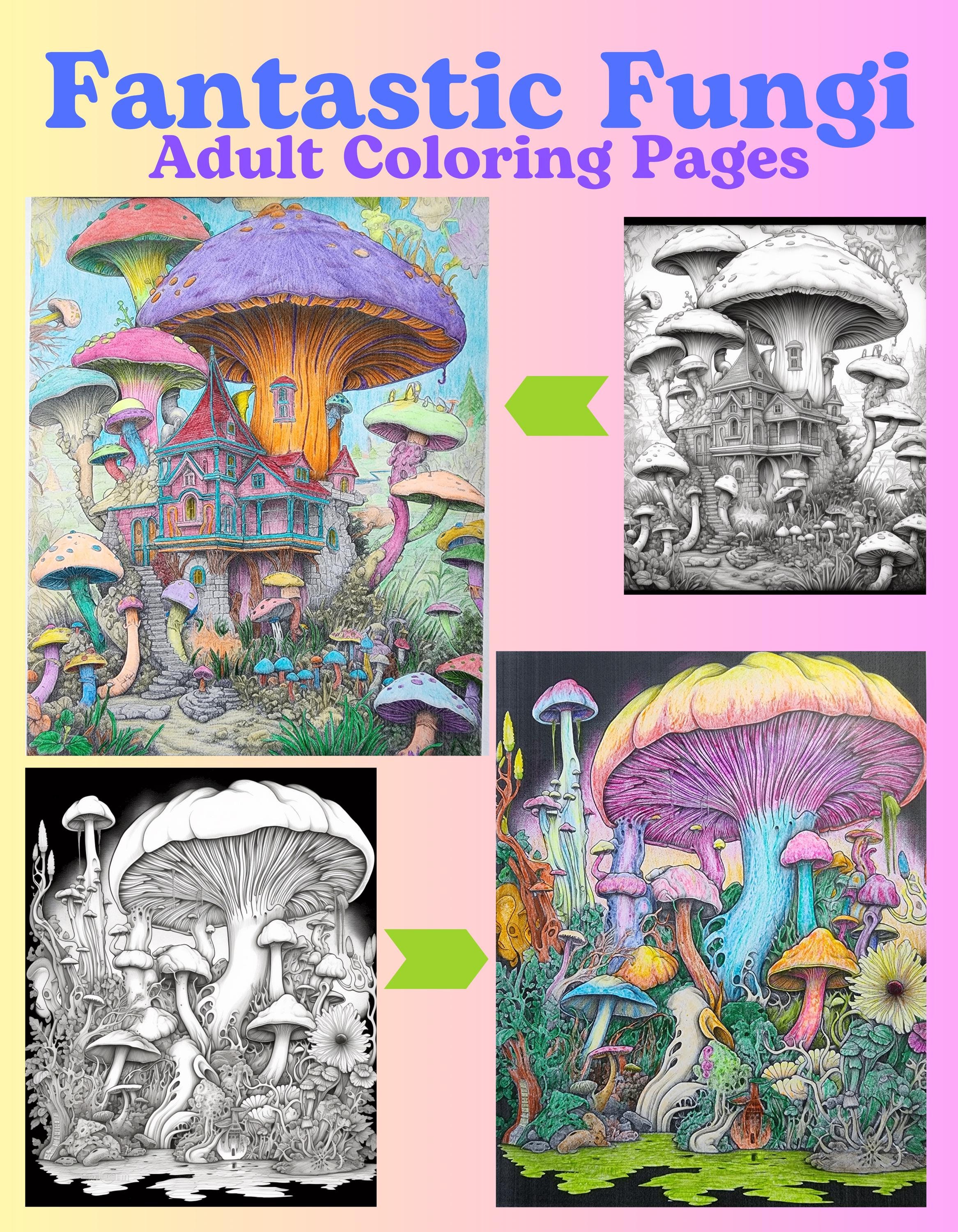 Fantastic Fungi Adult Coloring Pages Mushrooms Coloring Pages Printable ...