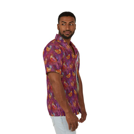 chicken dress shirt Life is Good Men's Chicken Motives Long Sleeve Crusher T-Shirt in Smoky Blue | Size XL