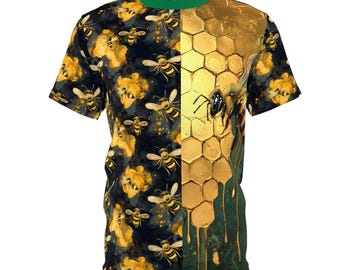 Bijengeïnspireerd uniseks T-shirt, shirt natuurliefhebber, milieuvriendelijke kleding, zomermode, cadeau voor imkers, shirt bestuiver bewustzijn