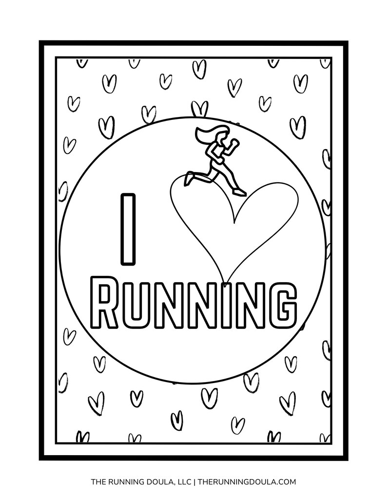 6 Printable Coloring Pages for Runners Gift for Running - Etsy