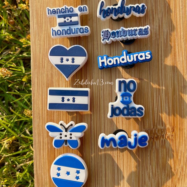 Croc Honduras Charms / Crocs Charms / 12 piezas Amuletos de Honduras 504 / Amuletos Hondureños Crocs / Accesorios / Zapatos / Gift / Shoes