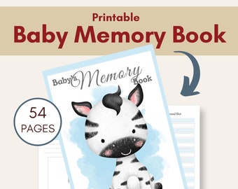 Printable Baby Erinnerungsbuch | Sofortdownload | 8,5x11 PDF | Babybuch Seiten | Baby Meilenstein Buch | Babybuch Erstes Jahr | Babybuch Schallplatten