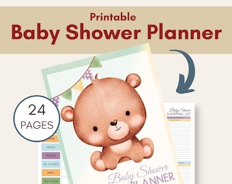 Printable Baby Shower Planner | Instant Download | 8.5x11 PDF| Baby Shower Planning Pages | Baby Shower Checklist | Baby Shower Timeline |