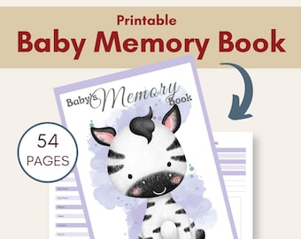 Printable Baby Erinnerungsbuch | Sofortdownload | 8,5x11 PDF | Babybuch Seiten | Baby Meilenstein Buch | Babybuch Erstes Jahr | Babybuch Schallplatten