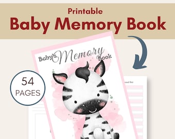 Printable Baby Memory Book | Instant Download | 8.5x11 PDF| Baby Book Pages | Baby Milestone Book | Baby Book First Year | Baby Book Record