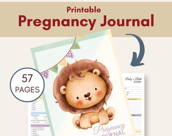 Diario de embarazo imprimible / Descarga instantánea / PDF 8.5x11 / Planificador de embarazo / Plan de parto / Diario semanal de embarazo / Escaneo de embarazo