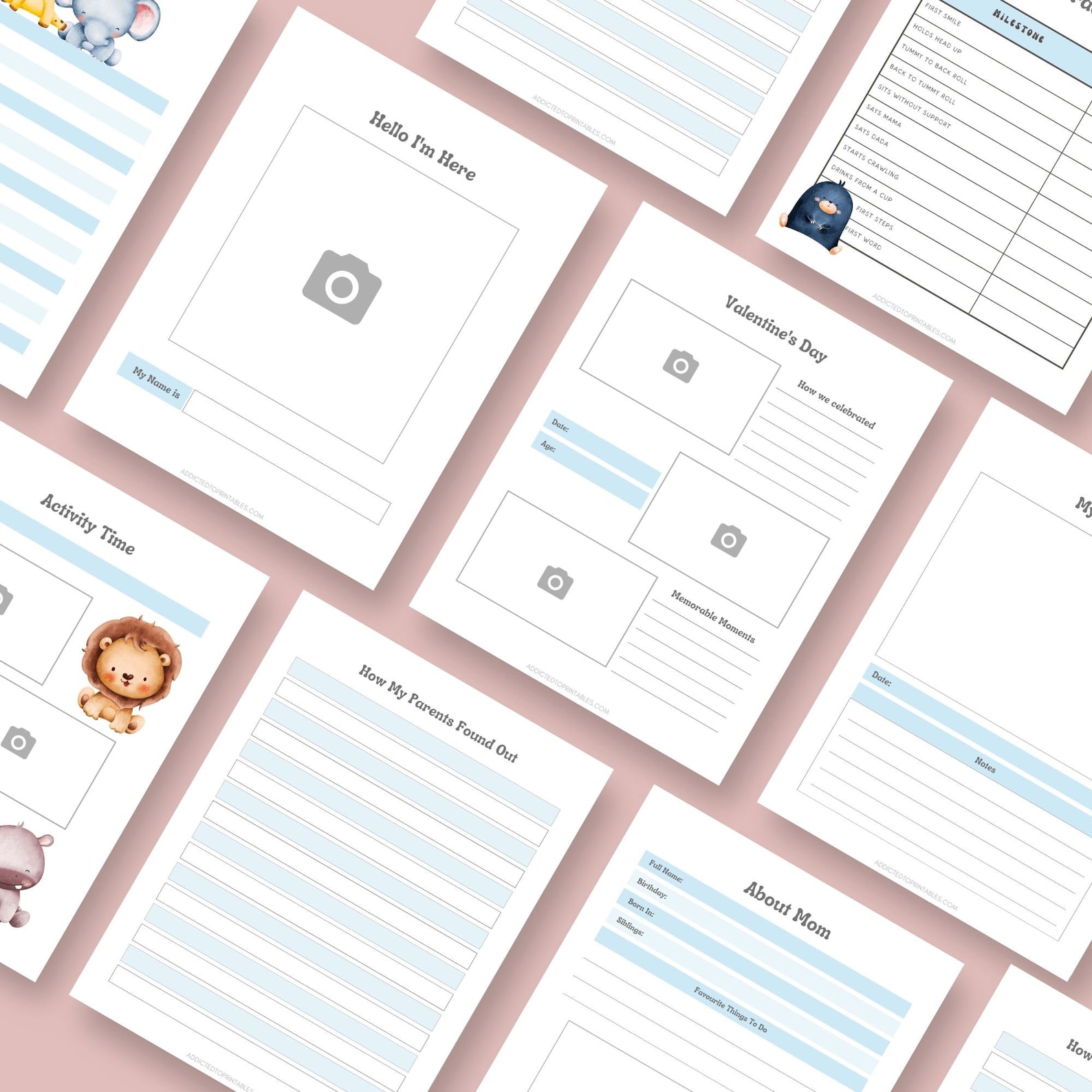 Printable Baby Memory Book | Instant Download | 8.5x11 PDF| Baby Book ...