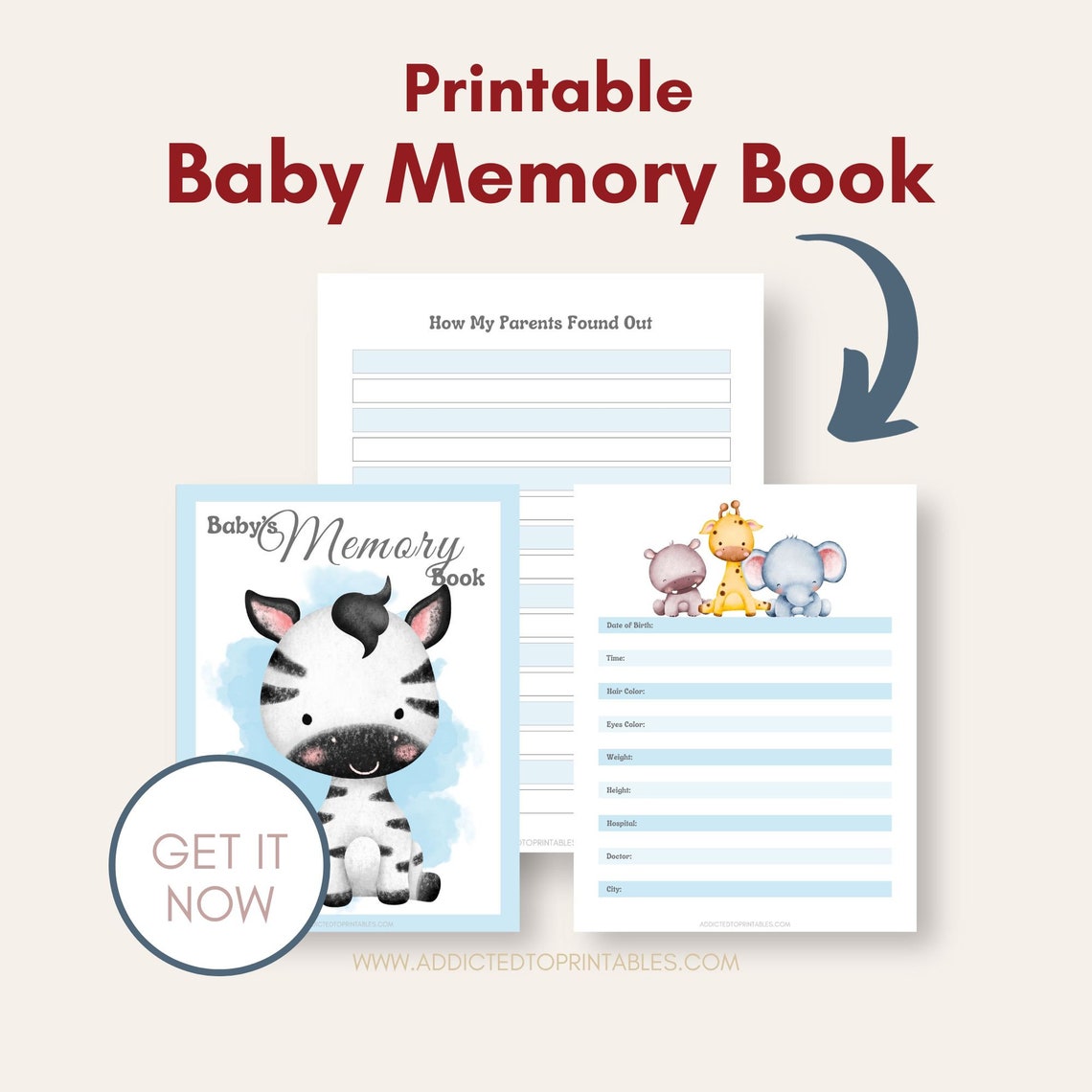 Printable Baby Memory Book Instant Download 8.5x11 PDF - Etsy