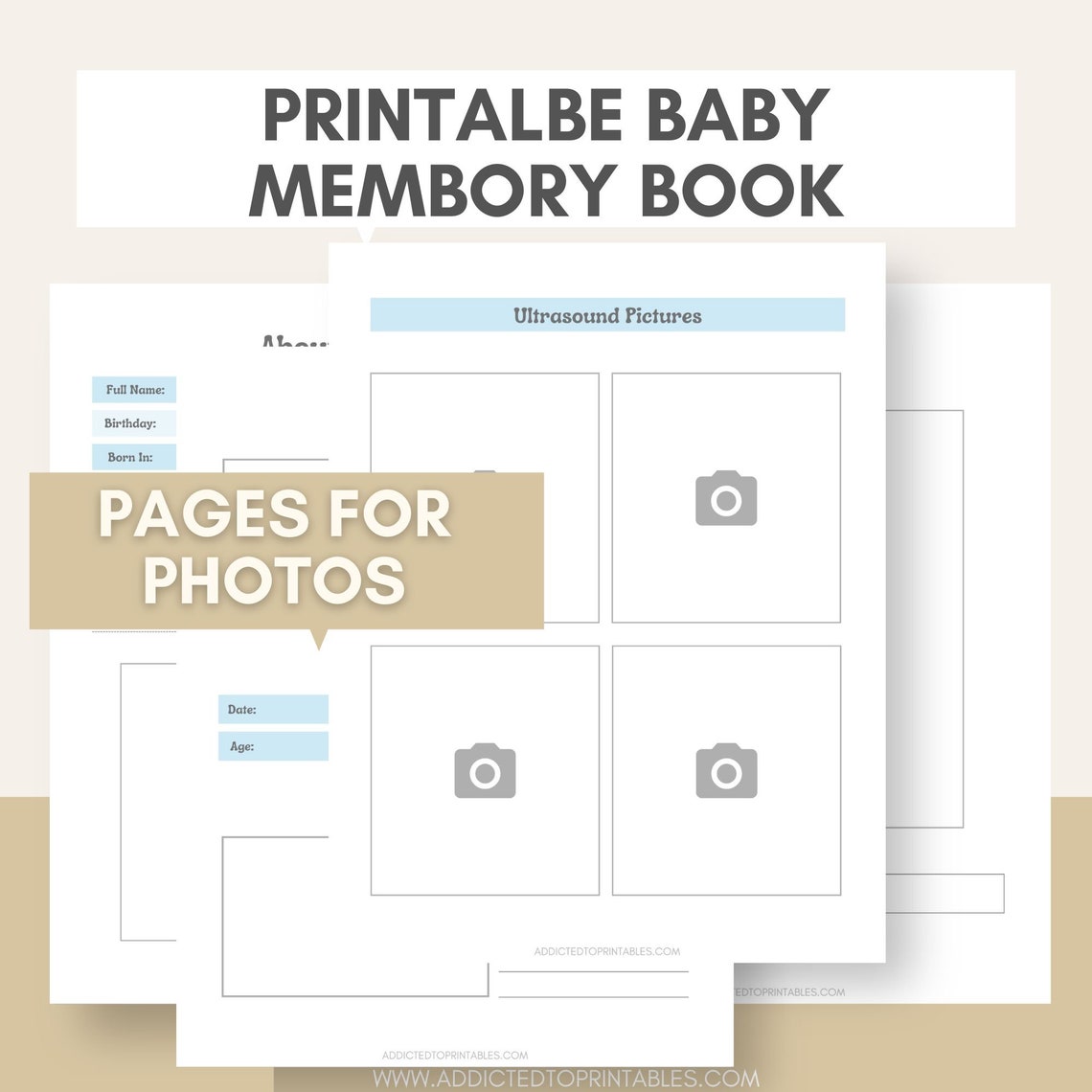 Printable Baby Memory Book Instant Download 8.5x11 PDF - Etsy