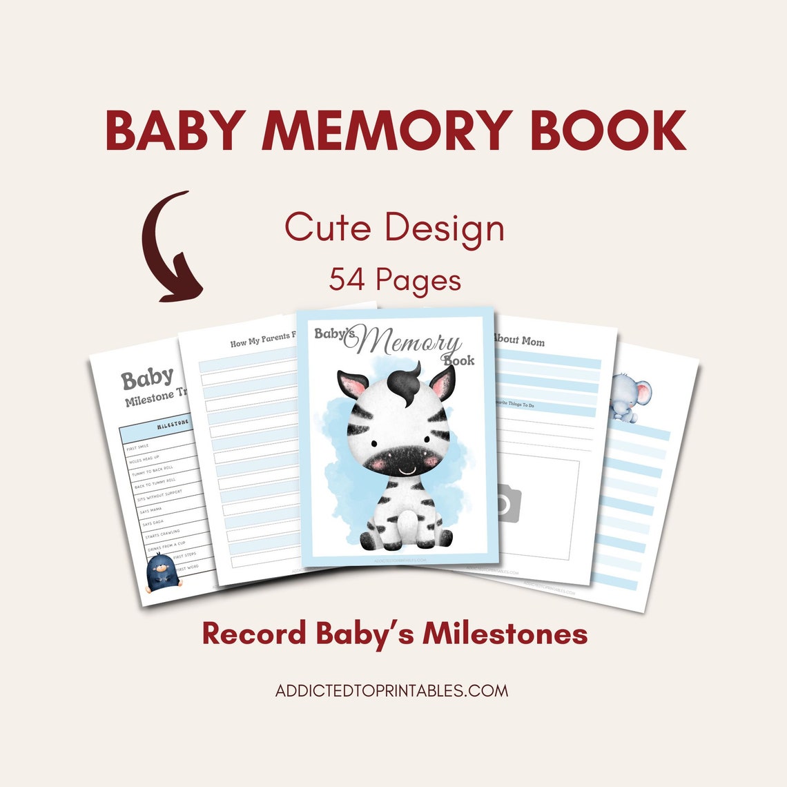 Printable Baby Memory Book | Instant Download | 8.5x11 PDF| Baby Book ...