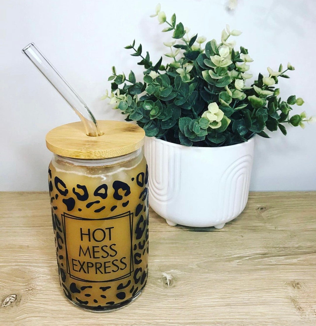 Hot Mess Express Glass Can Cup - Etsy