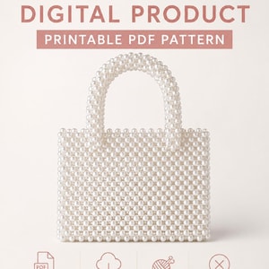 Mönster för DIY-väska med pärlor, handledning för pärlväska (PDF-nedladdning)