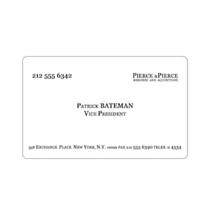 Adesivi per biglietti da visita American Psycho Patrick Bateman Kiss-Cut, gadget del film, decalcomanie di cult classici, decalcomania in vinile per laptop, regalo per fan dell'horror