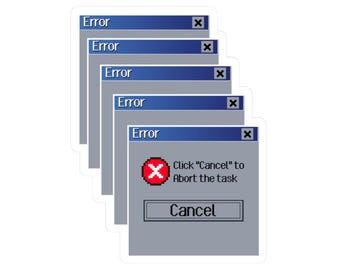 Pegatinas con mensajes de error, humor informático, adhesivos para portátiles