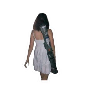 AT4 Rocket Launcher Girl Sticker, Glossy Vinyl Decal