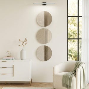 3er set rundes Struktur Gemälde Kunst Kunstwerk Leinwand Keilrahmen Strukturbild beige braun rund gibs Textur (auf Bestellung gefertigt)