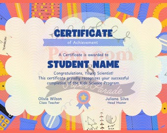 DIGITAAL lescertificaat voor onderscheidingen, eindejaar of afstuderen *CANVA pdf*