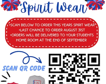 DIGITALE PTO/PTA Spirit Wear-flyer, schoolinzamelingsactie, Spirit Night, socialmediapost op school, school-e-mail