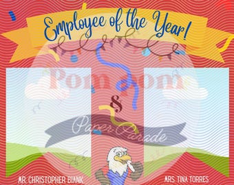 Plantilla digital para empleado del año de la PTO/PTA, publicación en redes sociales escolares, agradecimiento a los docentes