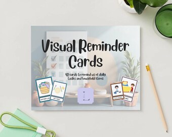 DIGITALE huishoudelijke veiligheidslabels en kaarten voor kinderen | Visueel schema ADHD | Afdrukbare flashkaarten