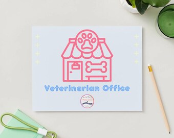 Dramatic Play dierenartsenkit, pretend play-examenkaarten (direct downloaden)