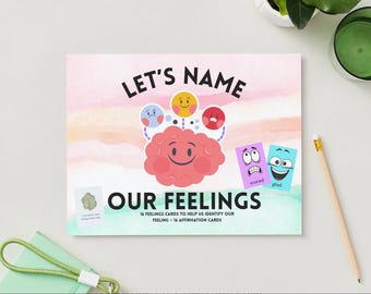 DIGITAAL Laten we onze gevoelens begrijpen: kaartenset gevoelens en bevestigingen (afdrukbaar)