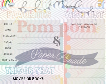 DIGITALE PTO/PTA Docenten favoriete dingen, sjabloon docent