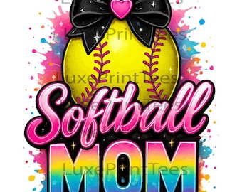Softball Mom Watercolor PNG | Softball Mama Sublimation Design | Sports Mom Shirt Graphic | Game Day Digital Download | Instant PNG File