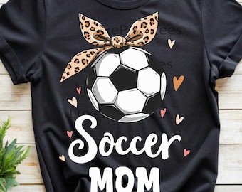 Soccer Mom PNG, Leopard Bandana Soccer Ball Clipart, Cute Football Mom Sublimation Design, Game Day Digital Download