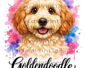 Goldendoodle Mom PNG, Cute Goldendoodle Watercolor Clipart, Dog Mom Shirt Design, Goldendoodle Lover Digital Download, Pet Mom Sublimation
